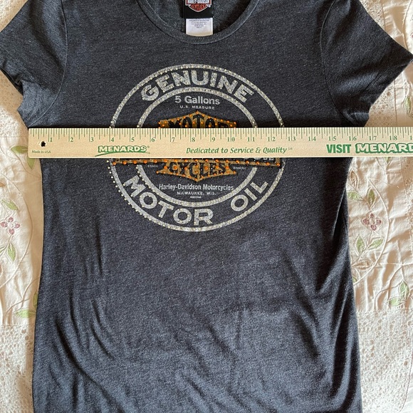 Harley Davidson T-shirt, Gray and orange bling - Picture 6 of 7